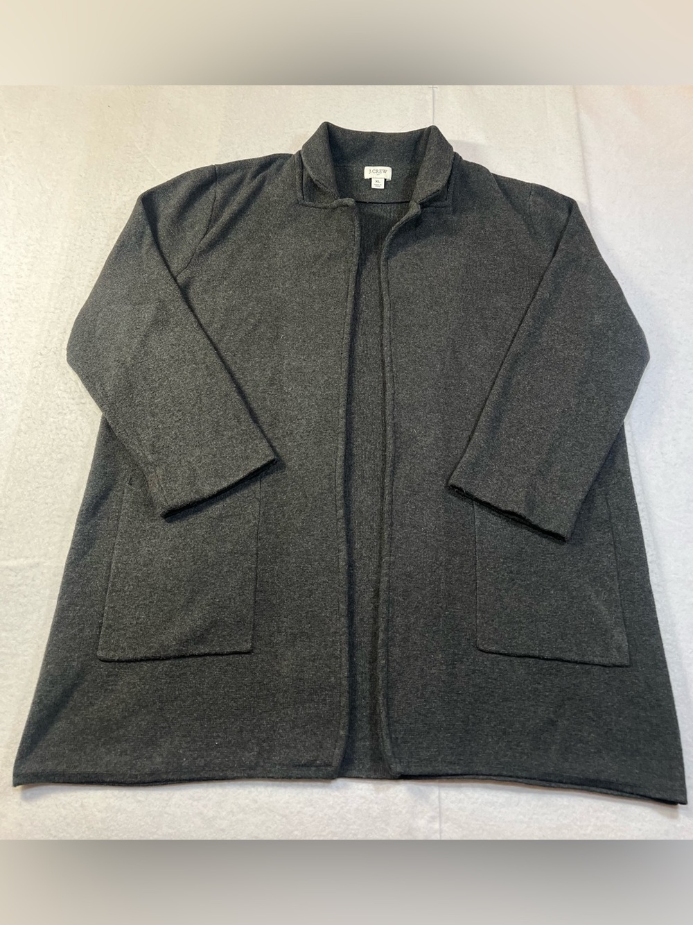 J.Crew Factory Women’s Charcoal Gray Open Front Sweater Blazer Jacket XL